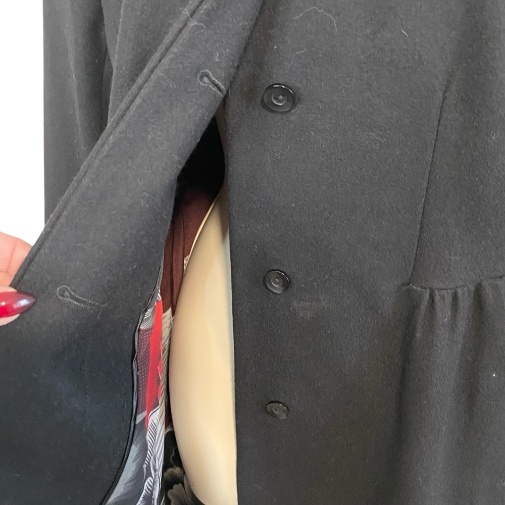 Katherine Barclay - Black Wool Blend Pea Coat - Picture 6 of 14